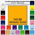 14"x14" Blank Solid Athletic Gold Imported 100% Cotton Handkerchief